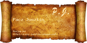 Pacz Jusztin névjegykártya